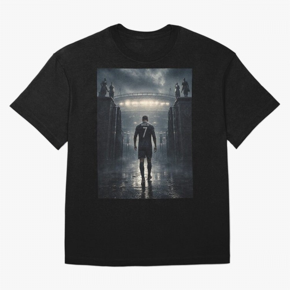 CR7 Entering a Stadium Legend Oversized T-Shirt Celebrate Football Heritage in FIFA World Cup 2026 Group Stage Spirit, Filled with Brazil, Haaland and Mbappe, Match Day Excitement, Supporter Culture, Golden Goals and Global Football Passion; Ideal