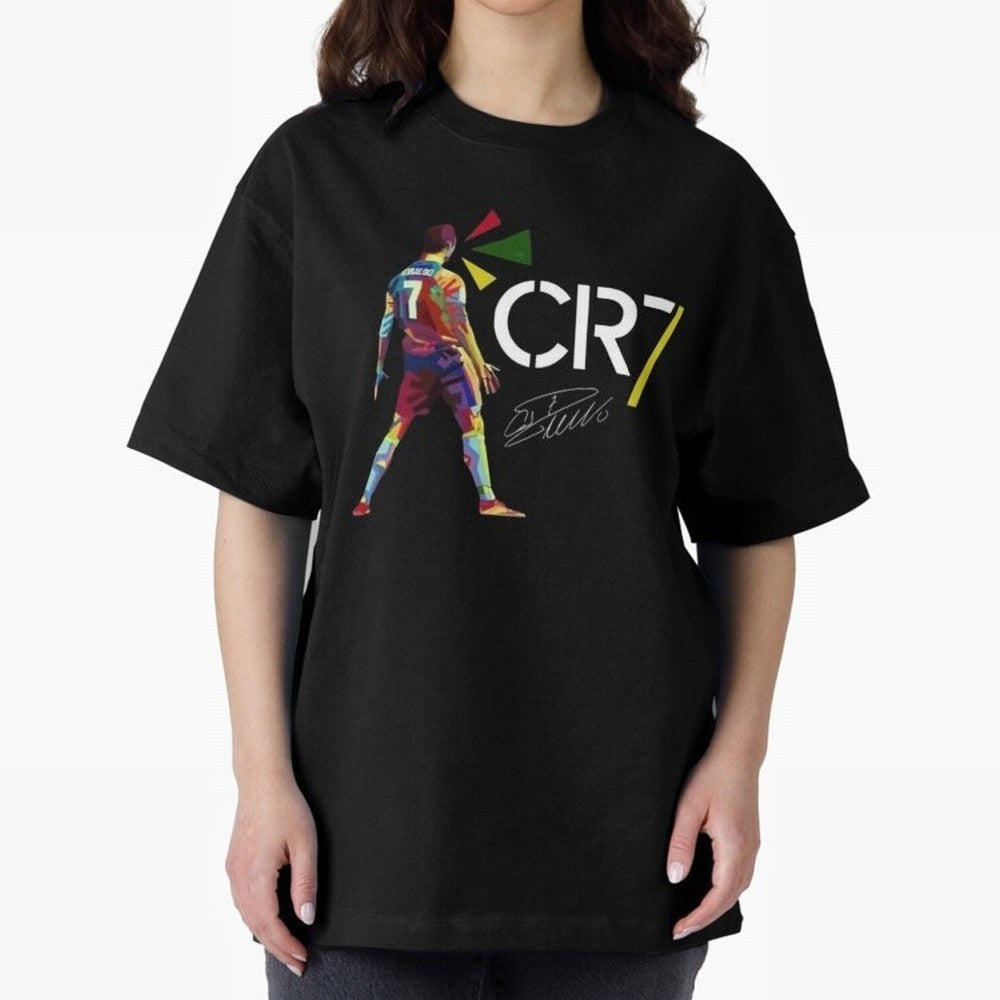 Cr7 Cristiano Ronaldo Signature Oversized T-Shirt Represent FIFA World Cup 2026 for Fans of Messi, Neymar and Mbappe and England and Germany, Bringing Tournament Hype, Historic Matchups, Family Viewing Parties and Global Sports Pride; Perfect for