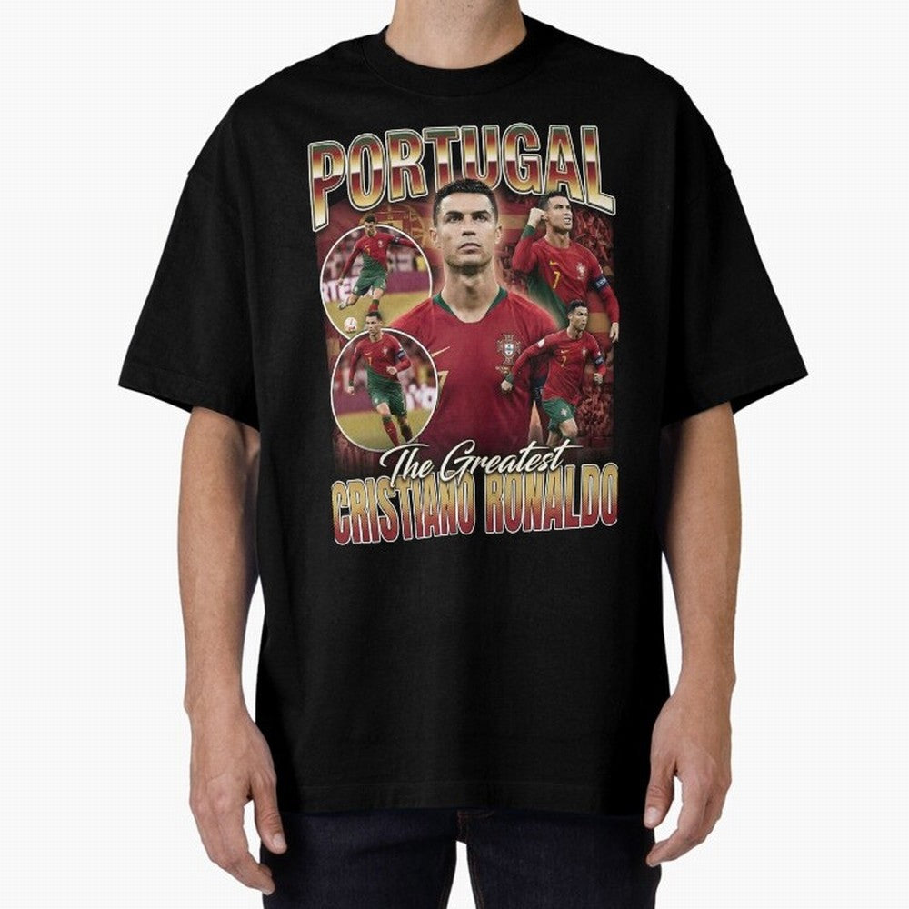 Cristiano Ronaldo Portugal Vintage Oversized T-Shirt Celebrate the Road through the FIFA World Cup 2026 Journey through Mbappe Highlights, France Pride, Football History, Final Match Energy, Crowd Noise and Once in a Lifetime Moments; Ideal for