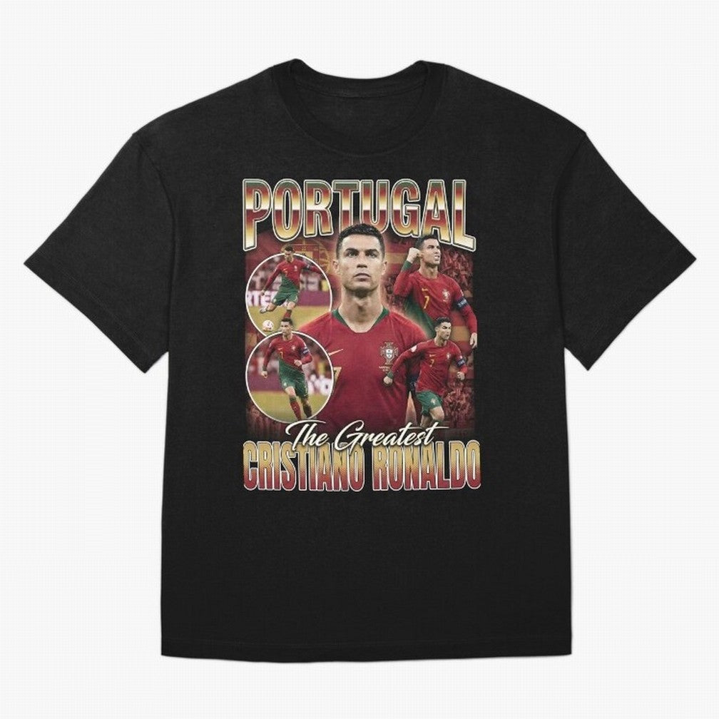 Cristiano Ronaldo Portugal Vintage Oversized T-Shirt Celebrate the Road through the FIFA World Cup 2026 Journey through Mbappe Highlights, France Pride, Football History, Final Match Energy, Crowd Noise and Once in a Lifetime Moments; Ideal for