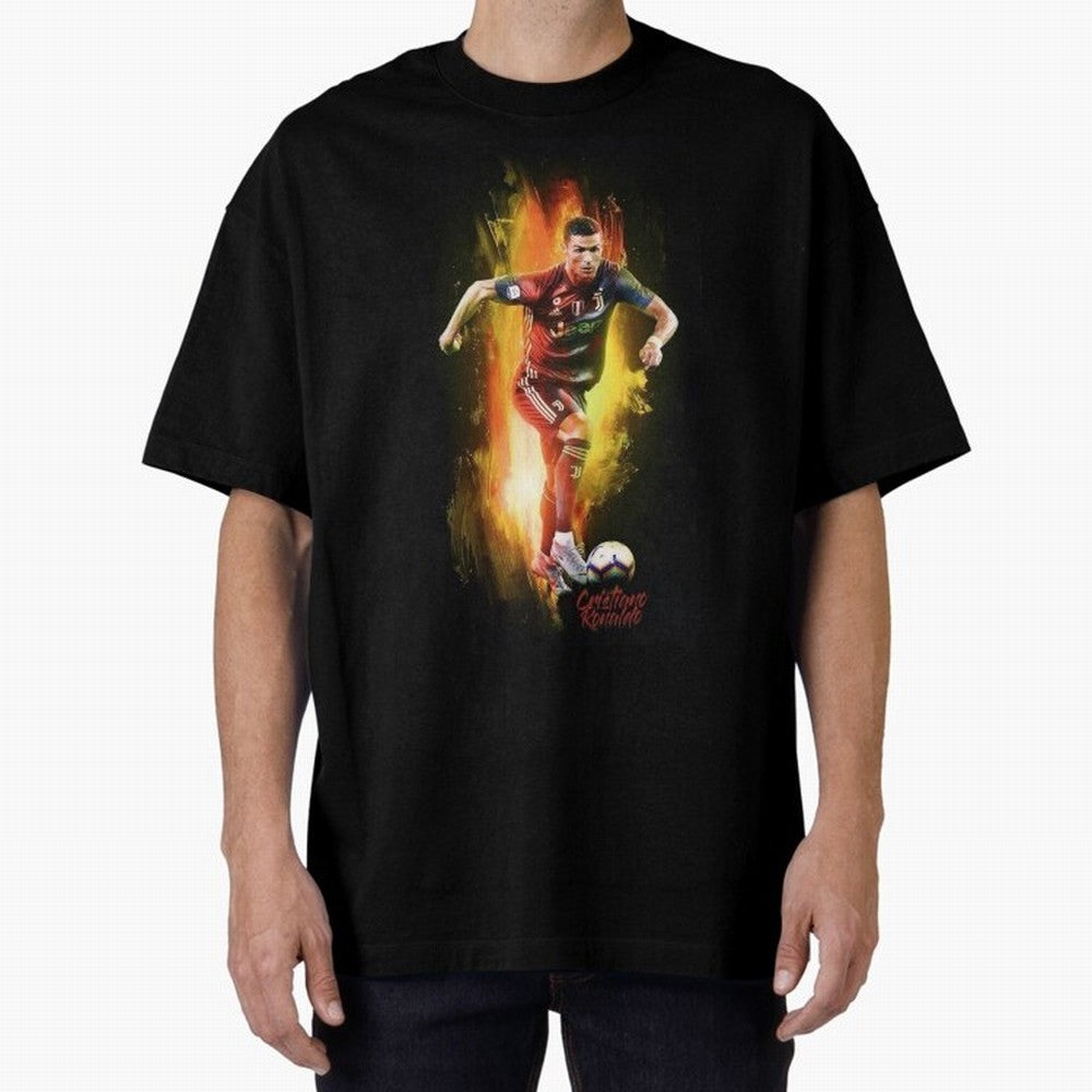 Ronaldo Wallpaper Oversized T-Shirt Feel International Energy from FIFA World Cup 2026 Centered on CR7, Argentina Energy, Stadium Memories, Football Loyalty, International Chants and Championship Tradition; Great for Watch Parties, Sports Bars,
