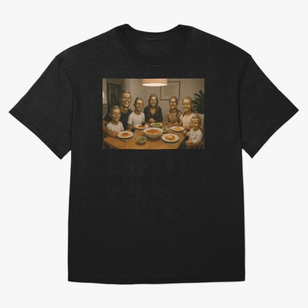 Ronaldo Bust Family Dinner Oversized T-Shirt Build the FIFA World Cup 2026 Group Stage Journey through Cristiano Ronaldo Highlights, France and Portugal Pride, Football Passion, Legendary Performances, Festival Vibes and Supporter Community; Made