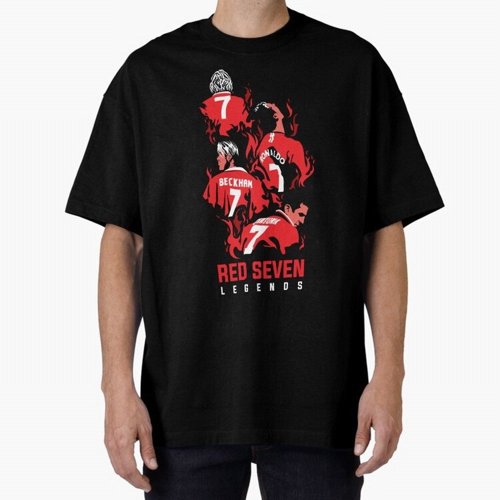 The Red Seven - Man Utd Oversized T-Shirt Stand Proud for FIFA World Cup 2026 Group Stage for Fans of Messi, CR7 and Mbappe and Argentina, France and Brazil, Bringing Stadium Memories, Football Loyalty, International Chants and Championship