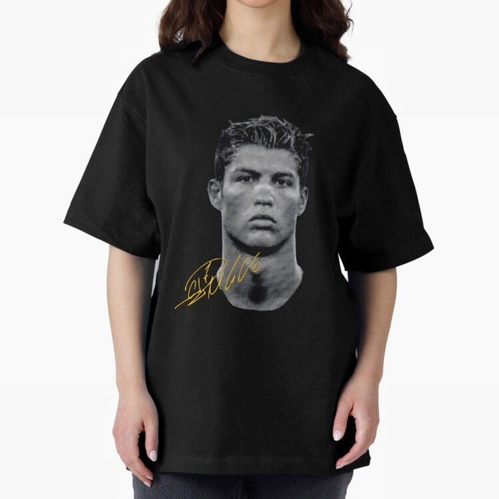 Vintage Cristiano Ronaldo Oversized T-Shirt Celebrate Fan Favorites in Global Football Passion for FIFA World Cup 2026 Group Stage, Inspired by Haaland and Mbappe, Portugal, Spain and Germany, Goal Celebration Energy, Supporter Heritage, Football