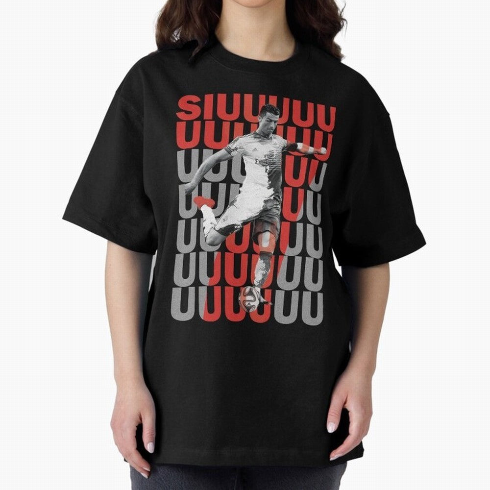 Siuuuuuu Cristiano Ronaldo Oversized T-Shirt Follow FIFA World Cup 2026 Group Stage for Fans of Messi and Spain and Netherlands, Bringing Stadium Memories, Football Loyalty, International Chants and Championship Tradition; Ideal for Passionate Fans