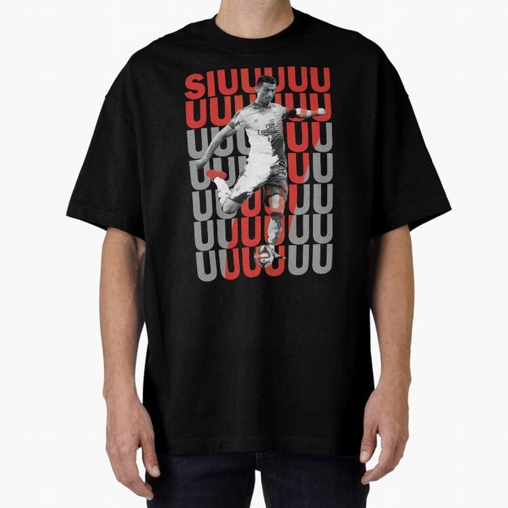 Siuuuuuu Cristiano Ronaldo Oversized T-Shirt Follow FIFA World Cup 2026 Group Stage for Fans of Messi and Spain and Netherlands, Bringing Stadium Memories, Football Loyalty, International Chants and Championship Tradition; Ideal for Passionate Fans