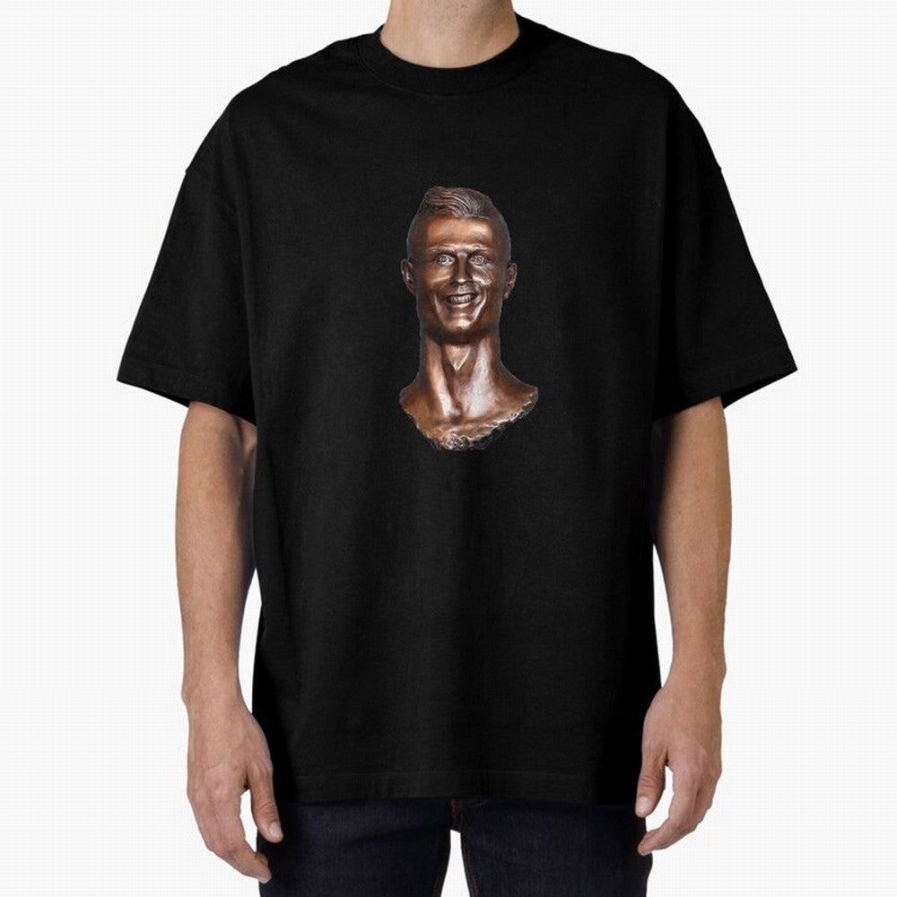 Cristiano Ronaldo Statue Oversized T-Shirt Bring World Football Passion into FIFA World Cup 2026 USA Canada Mexico Featuring Haaland and Mbappe, Spain Energy, Championship Spirit, Famous Goals, Roaring Crowds and International Football Unity;