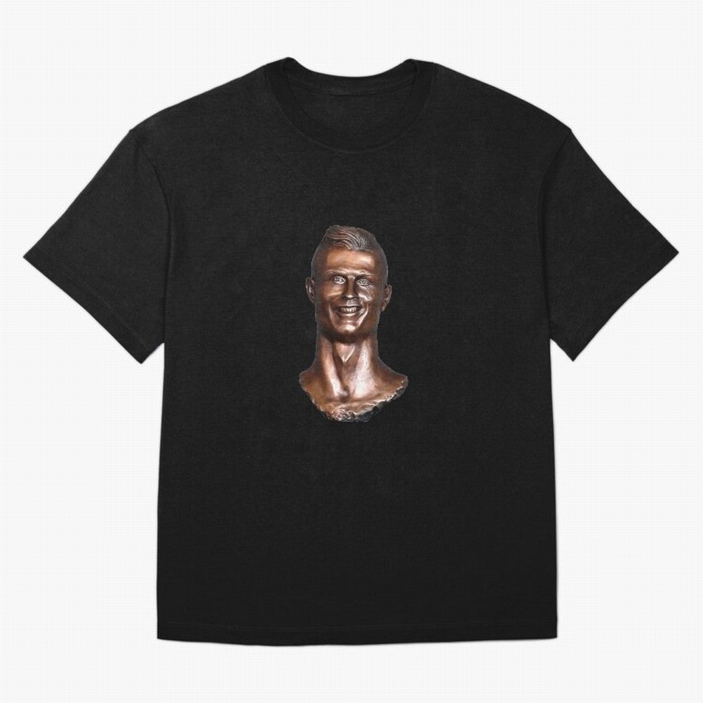 Cristiano Ronaldo Statue Oversized T-Shirt Bring World Football Passion into FIFA World Cup 2026 USA Canada Mexico Featuring Haaland and Mbappe, Spain Energy, Championship Spirit, Famous Goals, Roaring Crowds and International Football Unity;