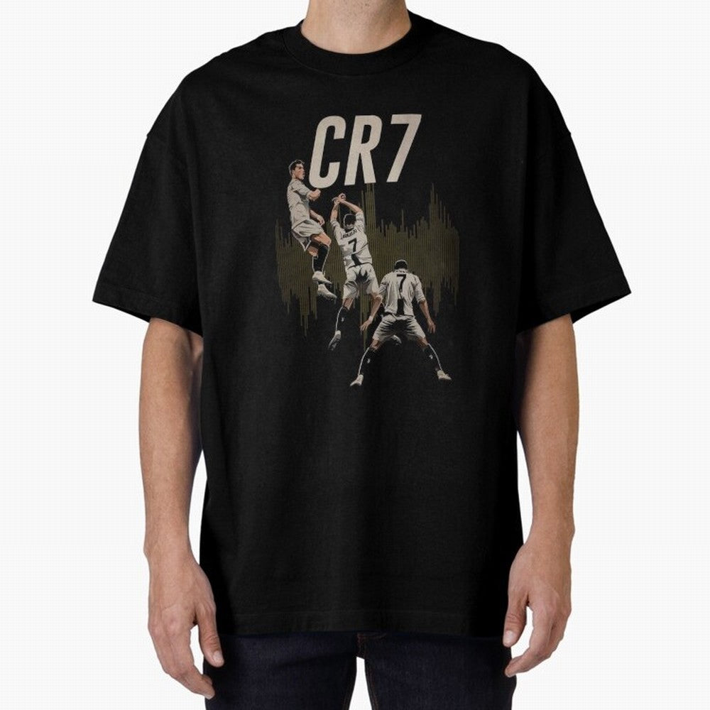 Illustration Ronaldo Design Oversized T-Shirt Join the Countdown to FIFA World Cup 2026 Spirit, Filled with Portugal, Spain and Germany, Neymar, Haaland and Cristiano Ronaldo, Tournament Hype, Historic Matchups, Family Viewing Parties and Global