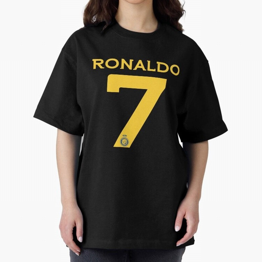 Ronaldo 7 Al-Nassr Football Club - Oversized T-Shirt Support Match Day Hype around FIFA World Cup 2026 USA Canada Mexico, CR7 and Messi, France and Portugal, Tournament Hype, Historic Matchups, Family Viewing Parties and Global Sports Pride; Ideal