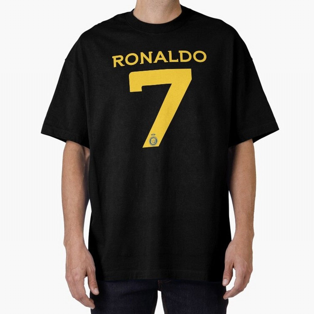 Ronaldo 7 Al-Nassr Football Club - Oversized T-Shirt Support Match Day Hype around FIFA World Cup 2026 USA Canada Mexico, CR7 and Messi, France and Portugal, Tournament Hype, Historic Matchups, Family Viewing Parties and Global Sports Pride; Ideal
