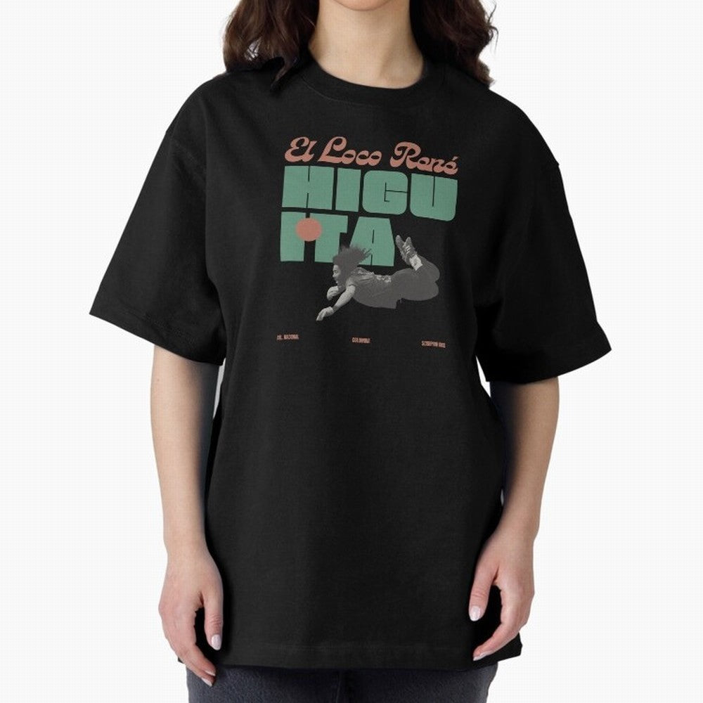 Rene Higuita Minimalist Oversized T-Shirt Remember Global Football Passion for FIFA World Cup 2026 USA Canada Mexico, Driven by Cristiano Ronaldo, Haaland and CR7, Spain, Game Day Rituals, Football Legends, Country Pride and the Road to the Final;