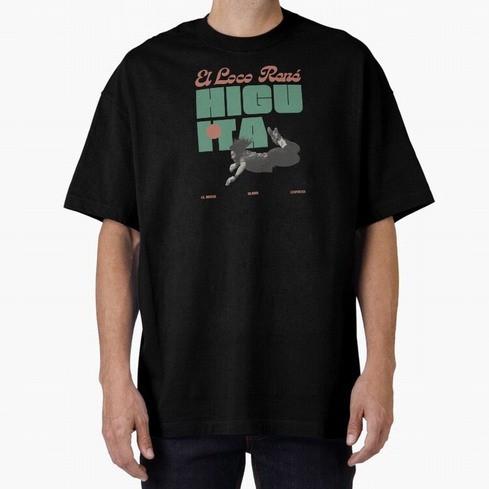 Rene Higuita Minimalist Oversized T-Shirt Remember Global Football Passion for FIFA World Cup 2026 USA Canada Mexico, Driven by Cristiano Ronaldo, Haaland and CR7, Spain, Game Day Rituals, Football Legends, Country Pride and the Road to the Final;