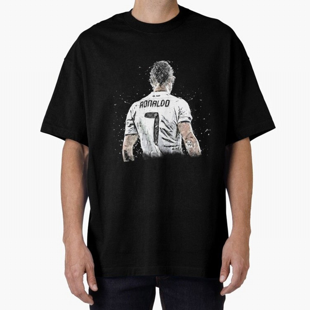 Cristiano ronaldo back Oversized T-Shirt Follow the Final Road of FIFA World Cup 2026 USA Canada Mexico Spirit, Highlighting England and Germany, Messi and Cristiano Ronaldo, Match Day Excitement, Supporter Culture, Golden Goals and Global Football