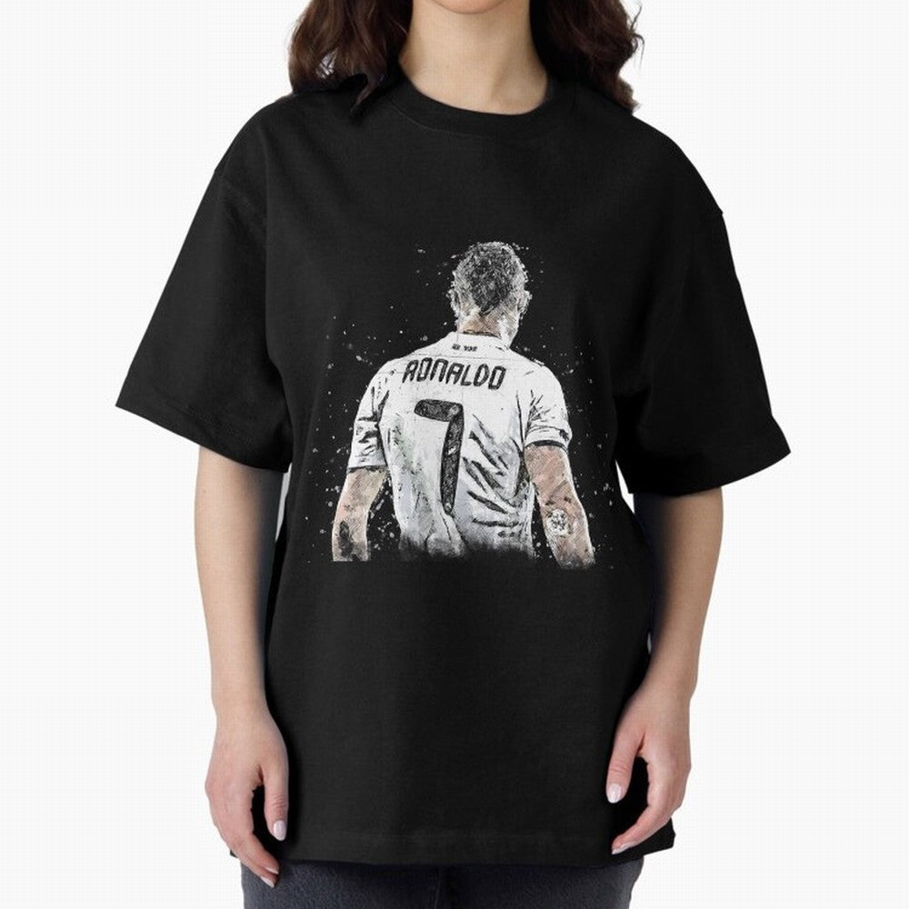 Cristiano ronaldo back Oversized T-Shirt Follow the Final Road of FIFA World Cup 2026 USA Canada Mexico Spirit, Highlighting England and Germany, Messi and Cristiano Ronaldo, Match Day Excitement, Supporter Culture, Golden Goals and Global Football