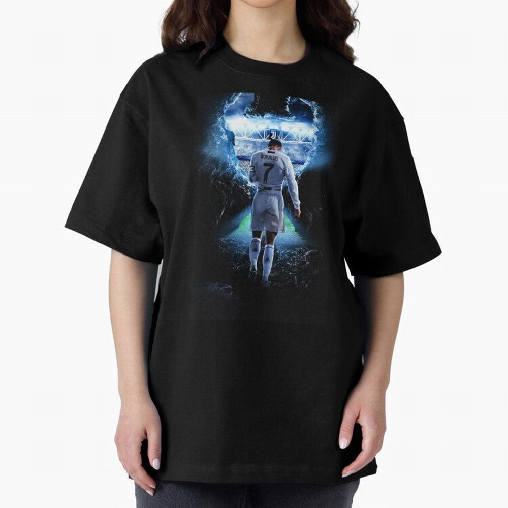 Football player Oversized T-Shirt Bring Legendary Rivalry Energy to FIFA World Cup 2026 for Fans of Messi and France and Portugal, Bringing Global Supporter Spirit, Legendary Goals, National Colors and Tournament Celebration; Ideal for Passionate