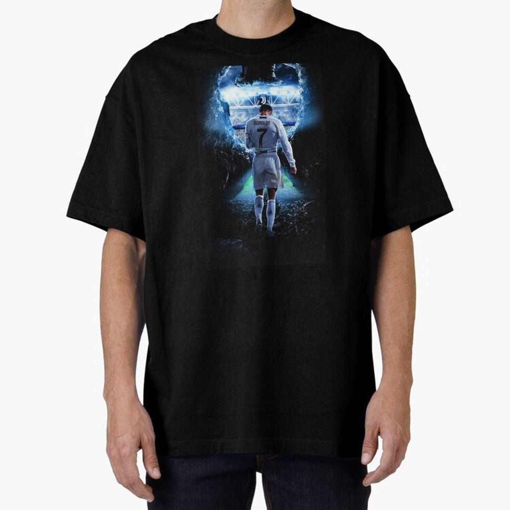 Football player Oversized T-Shirt Bring Legendary Rivalry Energy to FIFA World Cup 2026 for Fans of Messi and France and Portugal, Bringing Global Supporter Spirit, Legendary Goals, National Colors and Tournament Celebration; Ideal for Passionate