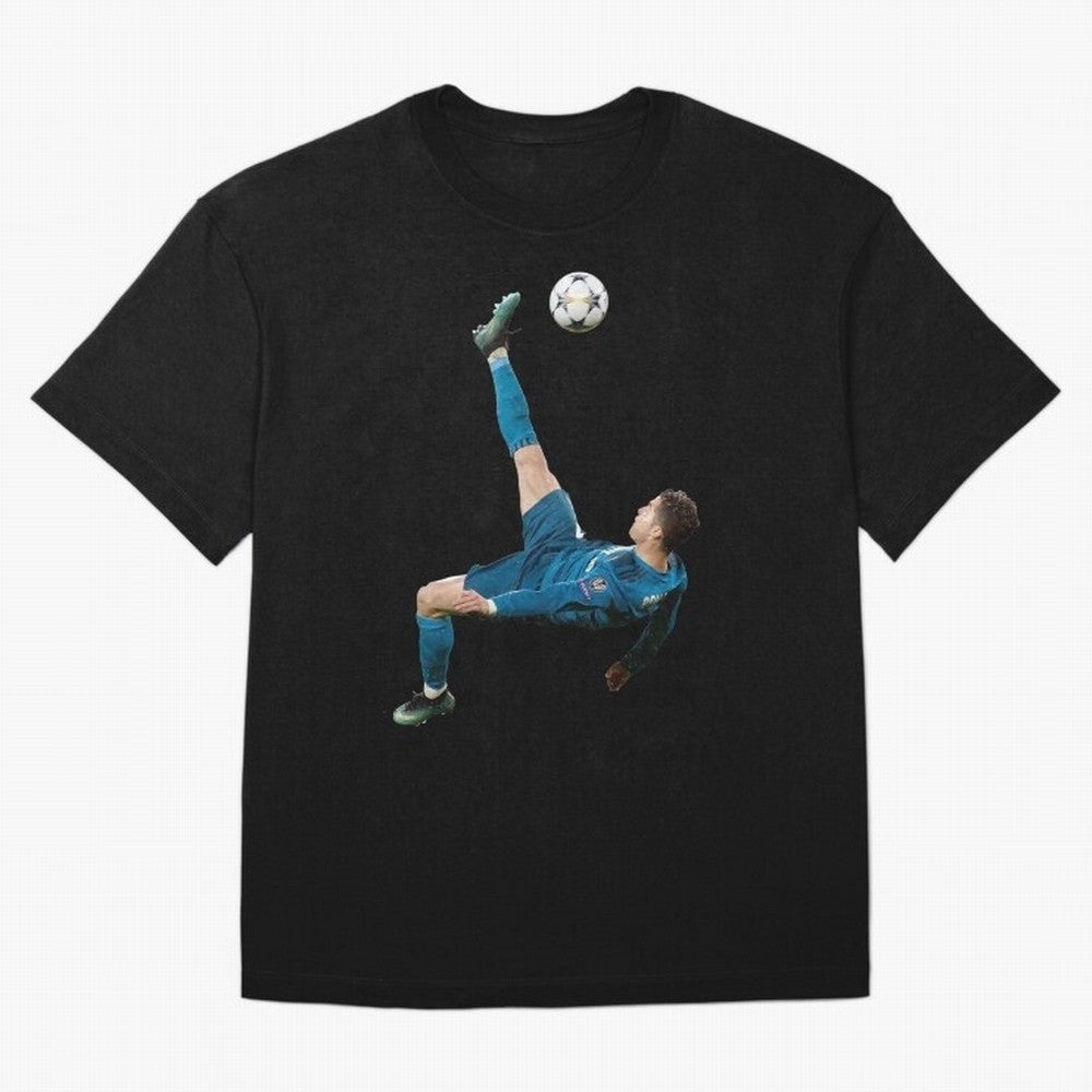 CRISTIANO RONALDO BICYCLE KICK Classic Oversized T-Shirt Live for the Drama of Match Day Hype around FIFA World Cup 2026, Messi, Netherlands, Sports Nostalgia, International Competition, Famous Players and Unforgettable Victories; Ideal for Fans