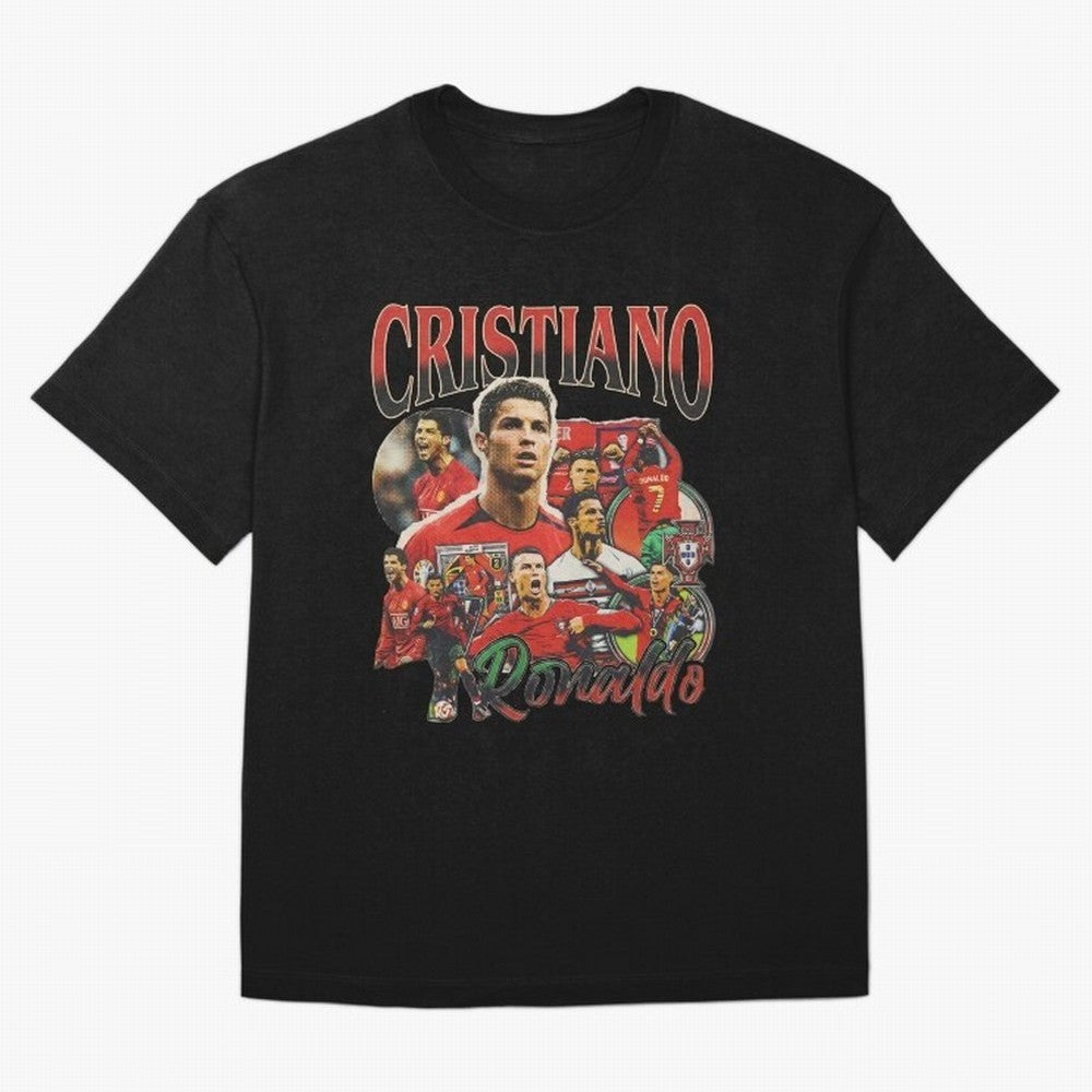Retro Cristiano Ronaldo Oversized T-Shirt Share Global Football Passion for FIFA World Cup 2026 USA Canada Mexico, Driven by Haaland, Netherlands, Championship Spirit, Famous Goals, Roaring Crowds and International Football Unity; Perfect for
