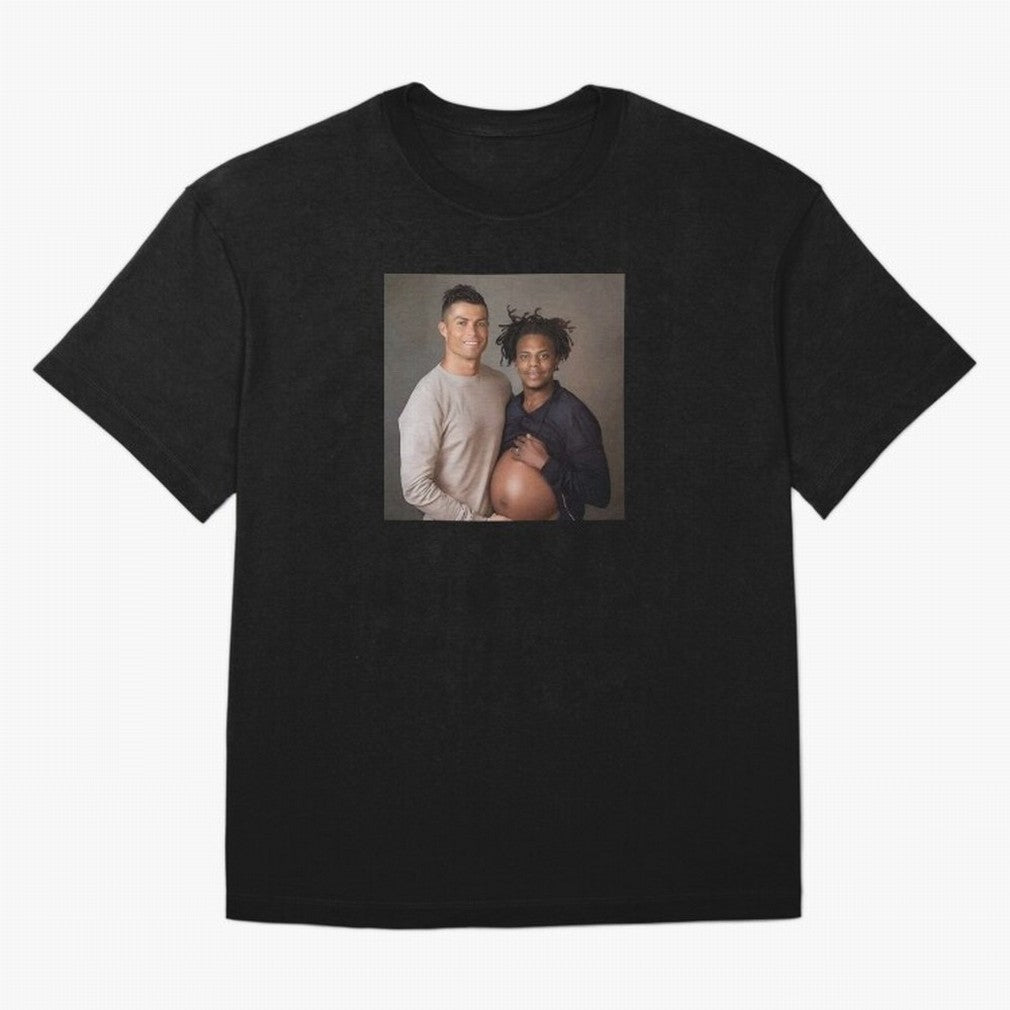 Cristiano Ronaldo and IShowSpeed pregnant. Oversized T-Shirt Capture Stadium Memories from FIFA World Cup 2026 Group Stage Spirit, Featuring England and Germany, Messi and Cristiano Ronaldo, Football Festival Excitement, Trophy Ambitions, Country