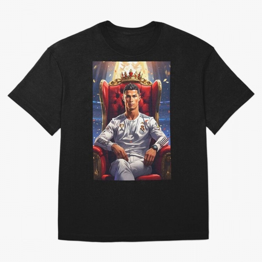 King Cristiano Ronaldo Oversized T-Shirt Bring Home Global Football Passion for FIFA World Cup 2026 USA Canada Mexico, Inspired by Mbappe, England and Germany, Stadium Memories, Football Loyalty, International Chants and Championship Tradition;