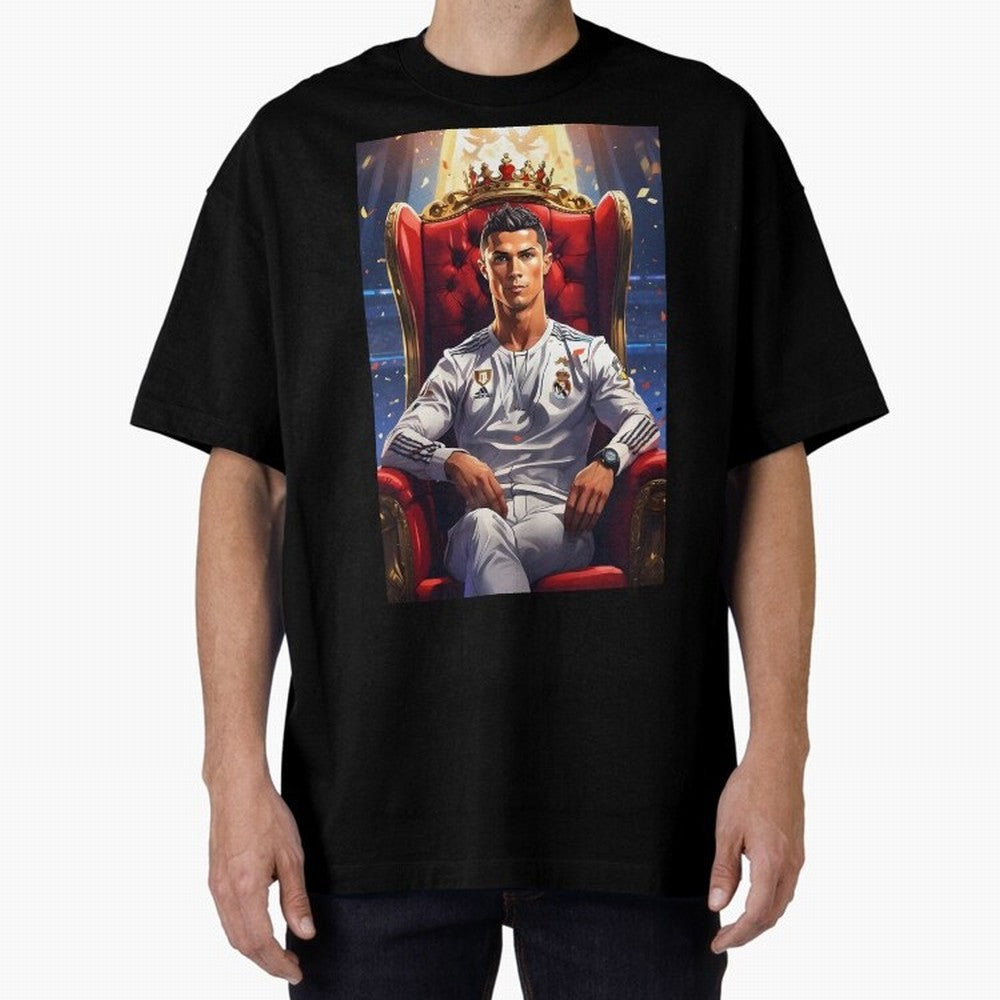 King Cristiano Ronaldo Oversized T-Shirt Bring Home Global Football Passion for FIFA World Cup 2026 USA Canada Mexico, Inspired by Mbappe, England and Germany, Stadium Memories, Football Loyalty, International Chants and Championship Tradition;