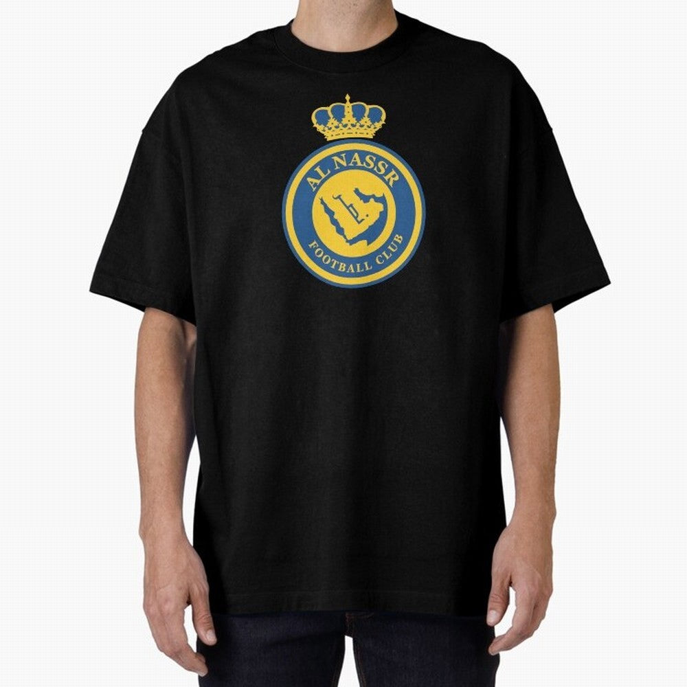 Al-Nassr Football Club - Oversized T-Shirt Bring Trophy Dreams to Global Football Passion for FIFA World Cup 2026, Filled with Cristiano Ronaldo, Haaland and CR7, Germany, Sports Nostalgia, International Competition, Famous Players and