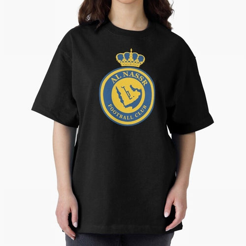 Al-Nassr Football Club - Oversized T-Shirt Bring Trophy Dreams to Global Football Passion for FIFA World Cup 2026, Filled with Cristiano Ronaldo, Haaland and CR7, Germany, Sports Nostalgia, International Competition, Famous Players and