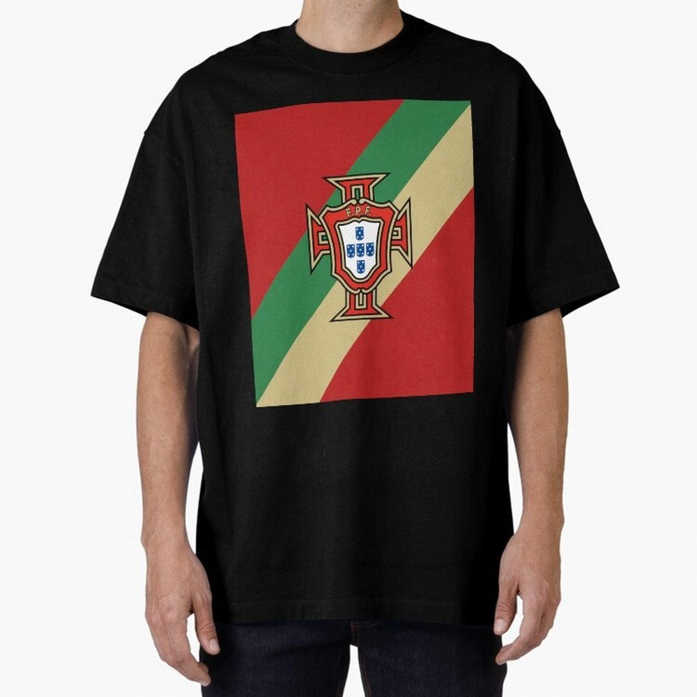 Portugal | 2026 World Cup Fan Apparel Oversized T-Shirt Honor Football Greatness during Global Football Passion for FIFA World Cup 2026 Group Stage, Highlighting Neymar, Portugal, Spain and Germany, Football Festival Excitement, Trophy Ambitions,