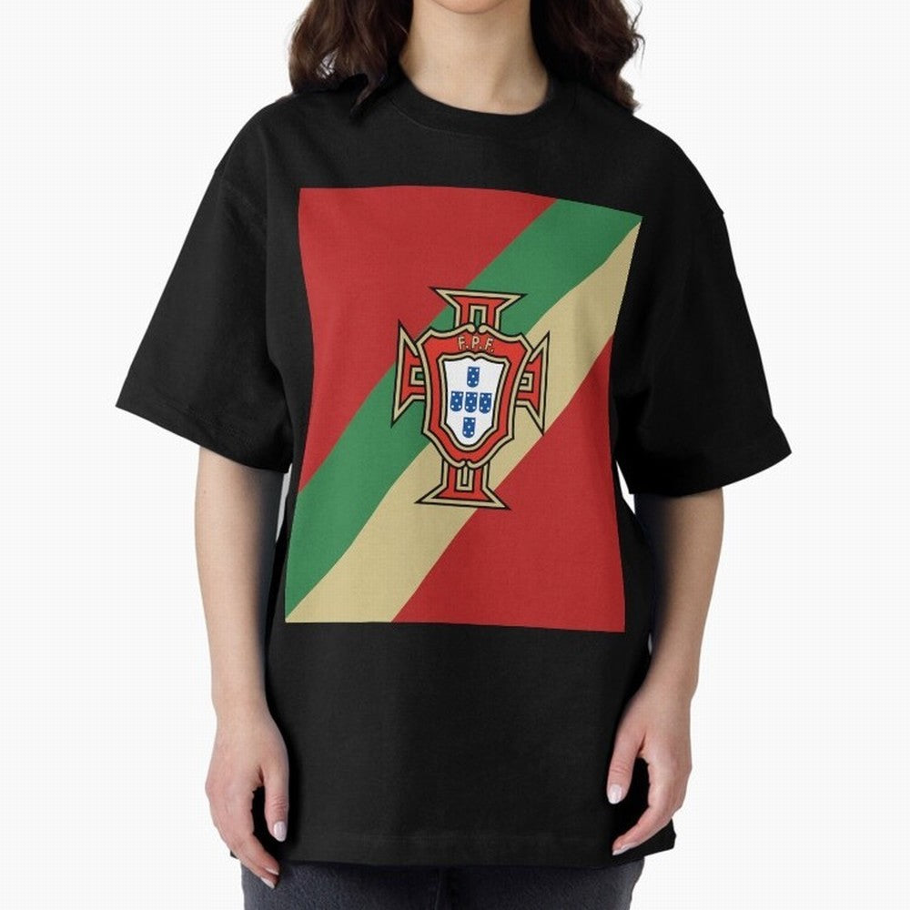 Portugal | 2026 World Cup Fan Apparel Oversized T-Shirt Honor Football Greatness during Global Football Passion for FIFA World Cup 2026 Group Stage, Highlighting Neymar, Portugal, Spain and Germany, Football Festival Excitement, Trophy Ambitions,