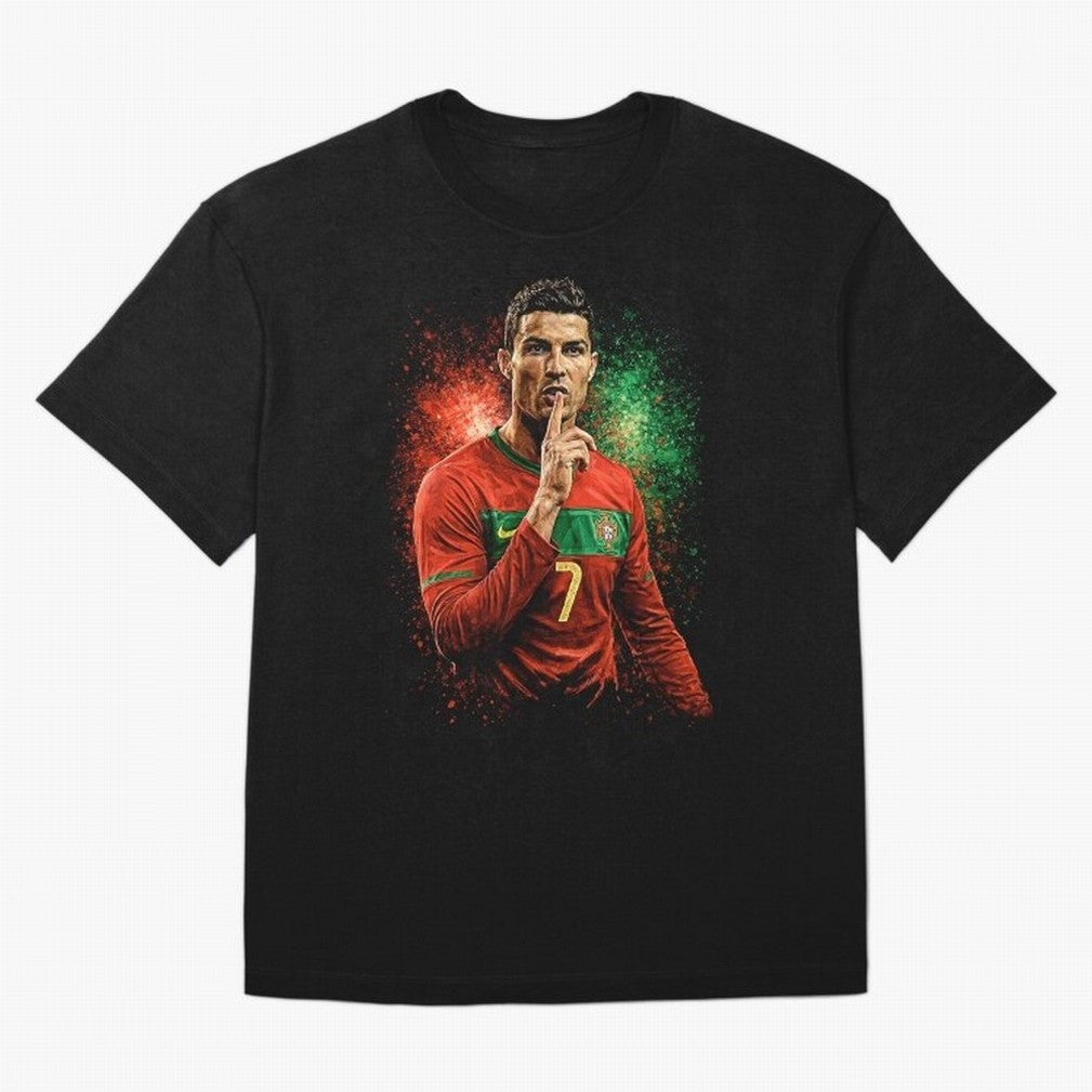 Cristiano Ronaldo Football Legend Oversized T-Shirt Celebrate the Magic of FIFA World Cup 2026 USA Canada Mexico Featuring Mbappe, England, France and Netherlands Energy, Retro Football Energy, Iconic Rivalries, Trophy Chase Drama and Stadium