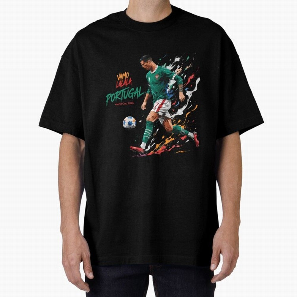 Portugal CR7 Fan World Cup 26 Oversized T-Shirt Live for the Drama of FIFA World Cup 2026 Group Stage Spirit, Inspired by France and Portugal, Messi, Neymar and Mbappe, Soccer Culture, Superstar Moments, National Team Dreams and Competitive Fire;