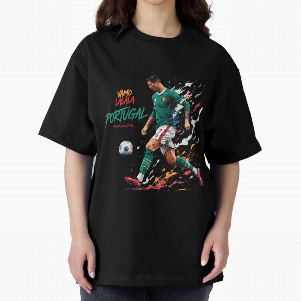 Portugal CR7 Fan World Cup 26 Oversized T-Shirt Live for the Drama of FIFA World Cup 2026 Group Stage Spirit, Inspired by France and Portugal, Messi, Neymar and Mbappe, Soccer Culture, Superstar Moments, National Team Dreams and Competitive Fire;