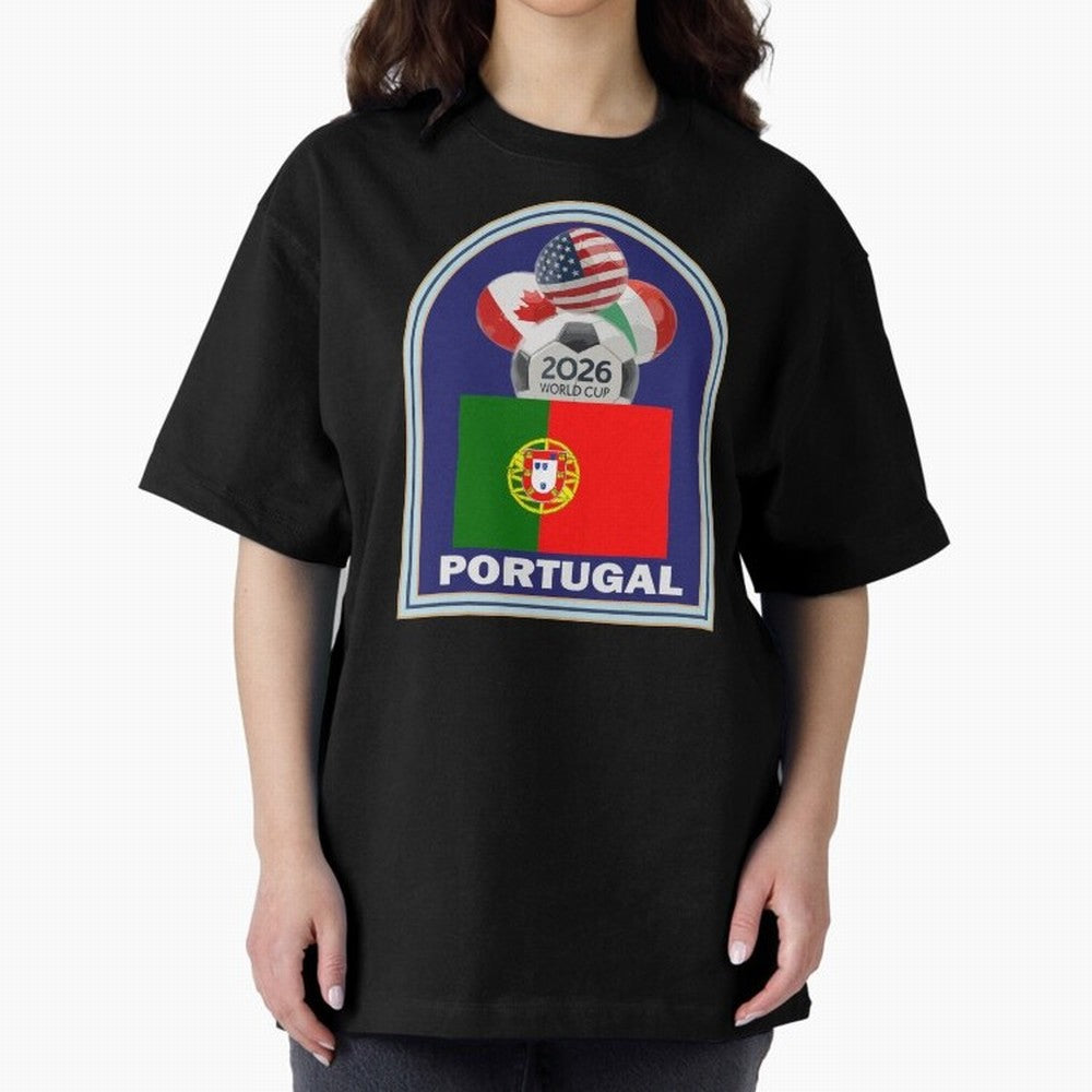 Portugal 2026 Soccer T-shirt Oversized T-Shirt Relive the Noise and Pride of FIFA World Cup 2026 USA Canada Mexico Spirit, Inspired by Argentina, Mbappe and Neymar, Football History, Final Match Energy, Crowd Noise and Once in a Lifetime Moments;