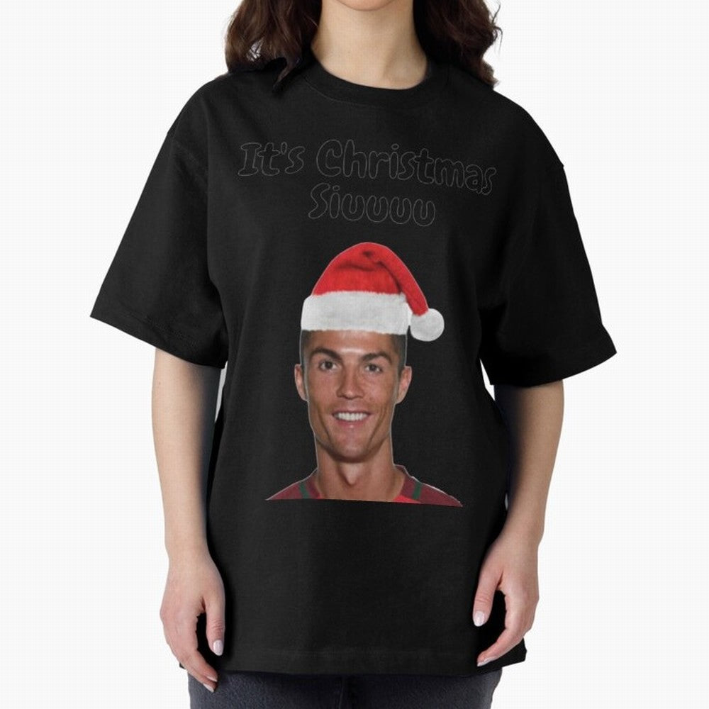 Cristiano Ronaldo Siuuu Funny Christmas Sweater Oversized T-Shirt Bring Global Tournament Vibes to Match Day Hype around FIFA World Cup 2026, CR7 and Messi, Brazil, Match Day Excitement, Supporter Culture, Golden Goals and Global Football Passion;