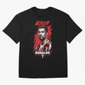Cristiano Ronaldo CR7 Geometric Vector Portrait Oversized T-Shirt Make Your Look Match FIFA World Cup 2026 USA Canada Mexico Driven by Cristiano Ronaldo, England and Germany Energy, Vintage Soccer Flavor, Modern Football Stars, National Flags and