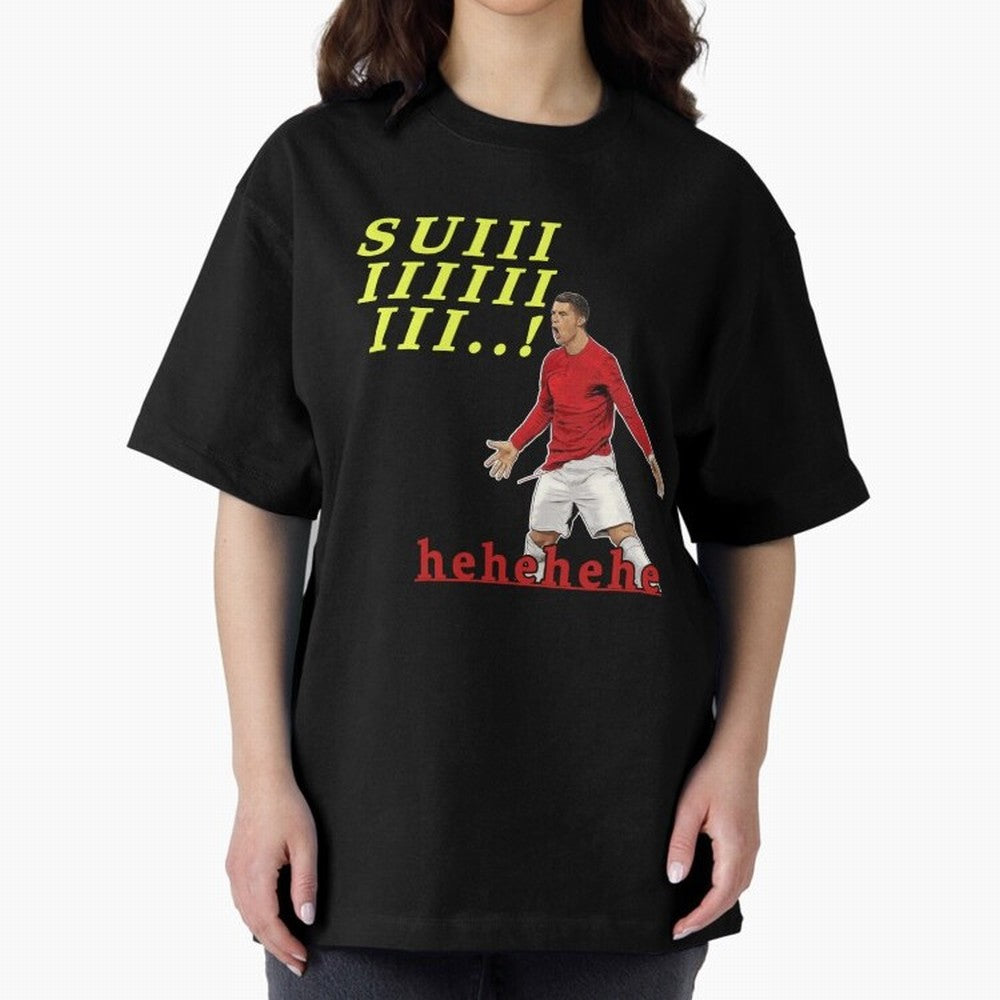 Hehehe suiii !! Cristiano ronaldo goal Oversized T-Shirt Bring FIFA World Cup 2026 USA Canada Mexico Capturing Messi, Argentina, France and Brazil Energy, Football Passion, Legendary Performances, Festival Vibes and Supporter Community; Created for