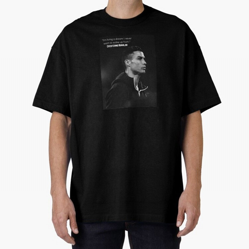 Cristiano Ronaldo motivational quote Oversized T-Shirt Honor Champions and Dreams in FIFA World Cup 2026 USA Canada Mexico Capturing Cristiano Ronaldo, Brazil Energy, Classic Soccer Heritage, Championship Pressure, Fan Loyalty and International