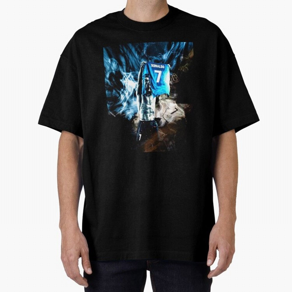 Cristiano Ronaldo Graphic Oversized T-Shirt Show Your Stadium Side during Global Football Passion for FIFA World Cup 2026 Group Stage, Centered on Neymar, Haaland and Cristiano Ronaldo, Netherlands, Supporter Pride, Iconic Celebrations, Legendary