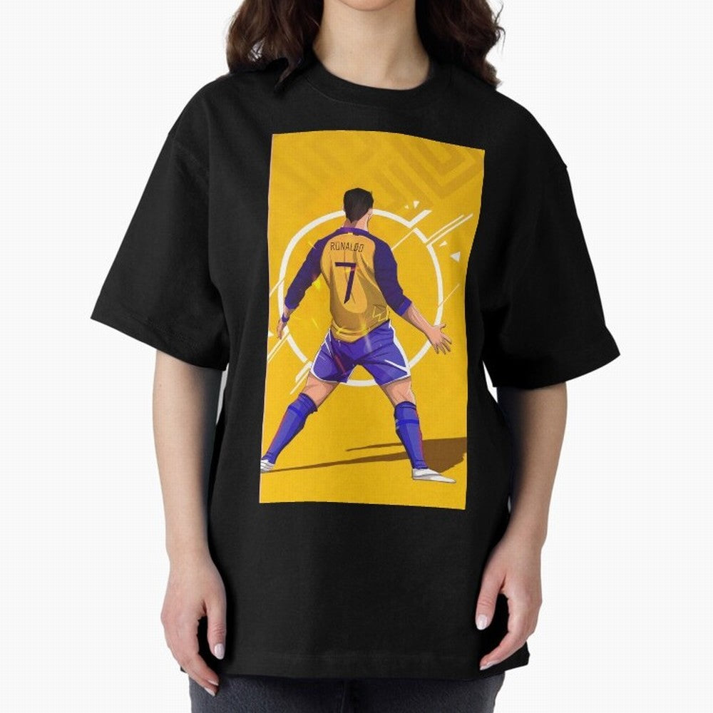 Cristiano Ronaldo Oversized T-Shirt Back the Journey through Match Day Hype around FIFA World Cup 2026 Group Stage, Cristiano Ronaldo, Haaland and CR7, Netherlands, Retro Football Energy, Iconic Rivalries, Trophy Chase Drama and Stadium Atmosphere;