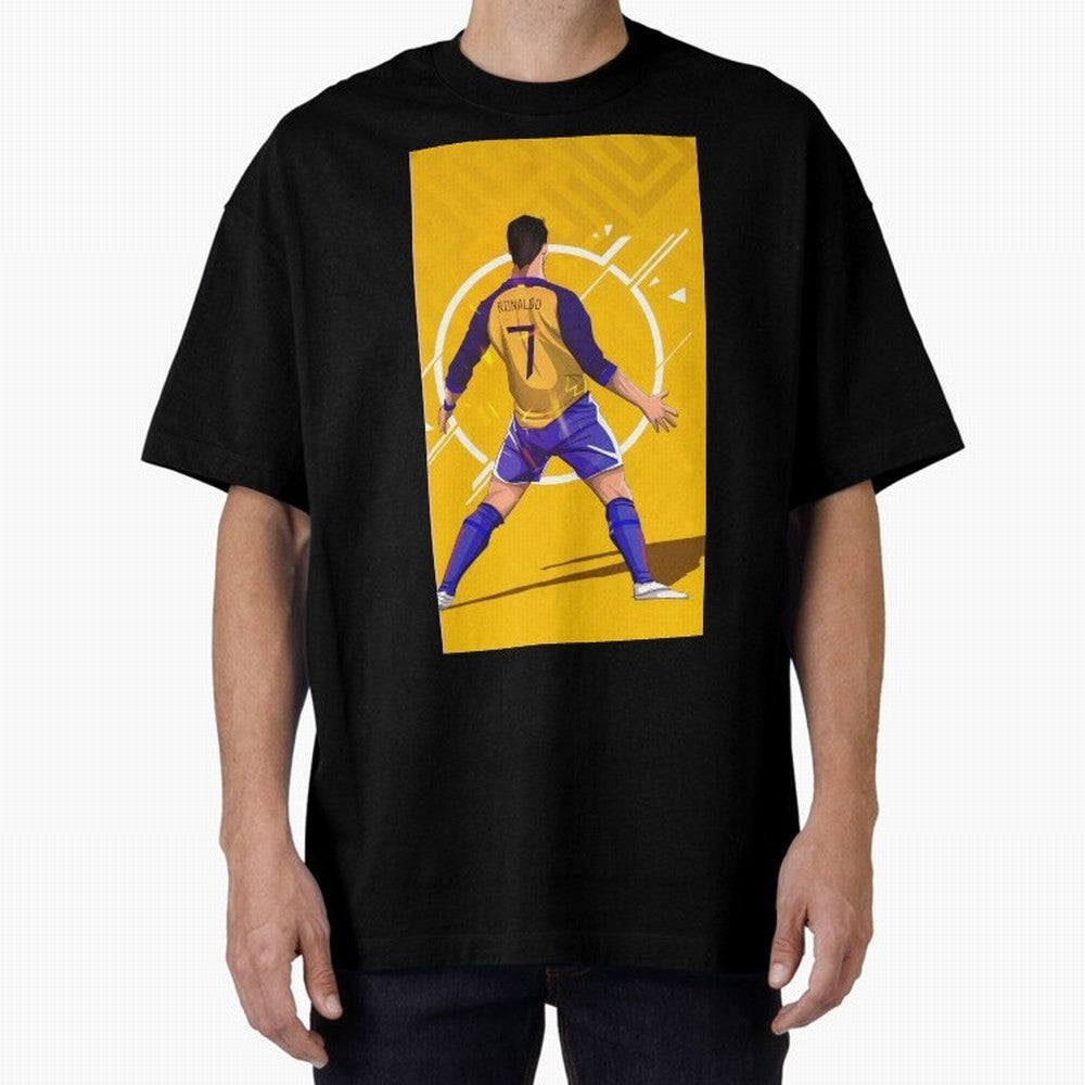 Cristiano Ronaldo Oversized T-Shirt Back the Journey through Match Day Hype around FIFA World Cup 2026 Group Stage, Cristiano Ronaldo, Haaland and CR7, Netherlands, Retro Football Energy, Iconic Rivalries, Trophy Chase Drama and Stadium Atmosphere;
