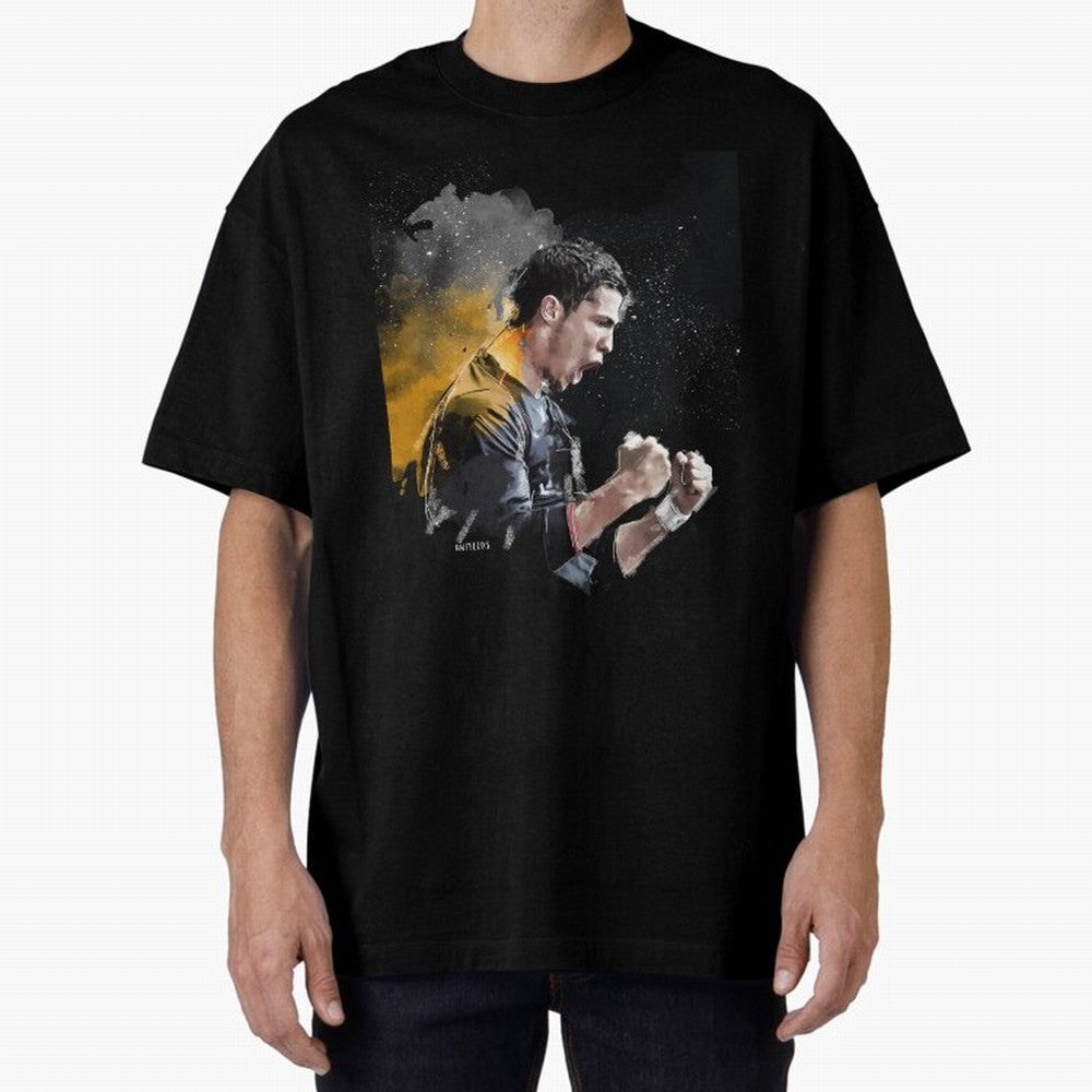 CRISTIANO RONALDO PAINTING Oversized T-Shirt Honor Champions and Dreams in FIFA World Cup 2026 Spirit, Built around England, France and Netherlands, CR7 and Messi, Stadium Chants, National Pride, Trophy Dreams and Unforgettable Football Memories;