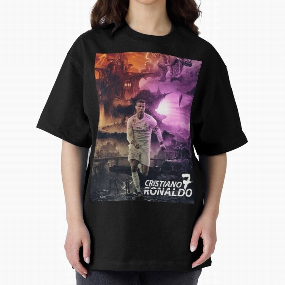 Cristiano Ronaldo | CR7 Design Oversized T-Shirt Join FIFA World Cup 2026 USA Canada Mexico for Fans of CR7 and Argentina, France and Brazil, Bringing Stadium Memories, Football Loyalty, International Chants and Championship Tradition; Perfect for