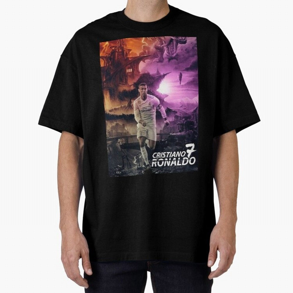 Cristiano Ronaldo | CR7 Design Oversized T-Shirt Join FIFA World Cup 2026 USA Canada Mexico for Fans of CR7 and Argentina, France and Brazil, Bringing Stadium Memories, Football Loyalty, International Chants and Championship Tradition; Perfect for