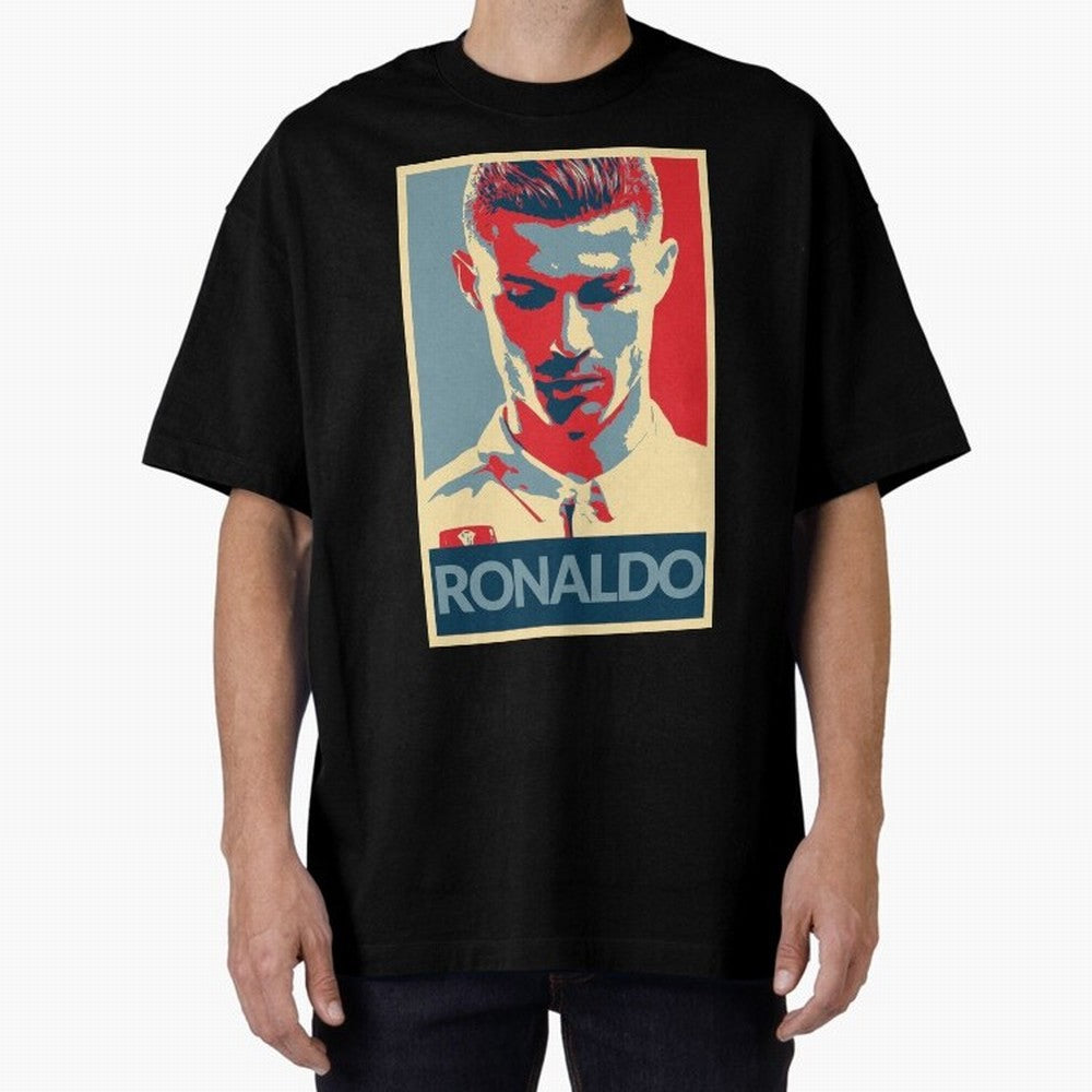 Cristiano Ronaldo Oversized T-Shirt Celebrate the Magic of FIFA World Cup 2026 USA Canada Mexico with Mbappe and Neymar, Portugal, Spain and Germany Energy, Championship Spirit, Famous Goals, Roaring Crowds and International Football Unity; Ideal