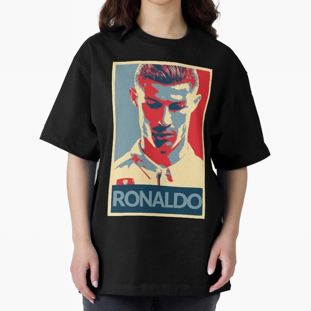 Cristiano Ronaldo Oversized T-Shirt Celebrate the Magic of FIFA World Cup 2026 USA Canada Mexico with Mbappe and Neymar, Portugal, Spain and Germany Energy, Championship Spirit, Famous Goals, Roaring Crowds and International Football Unity; Ideal