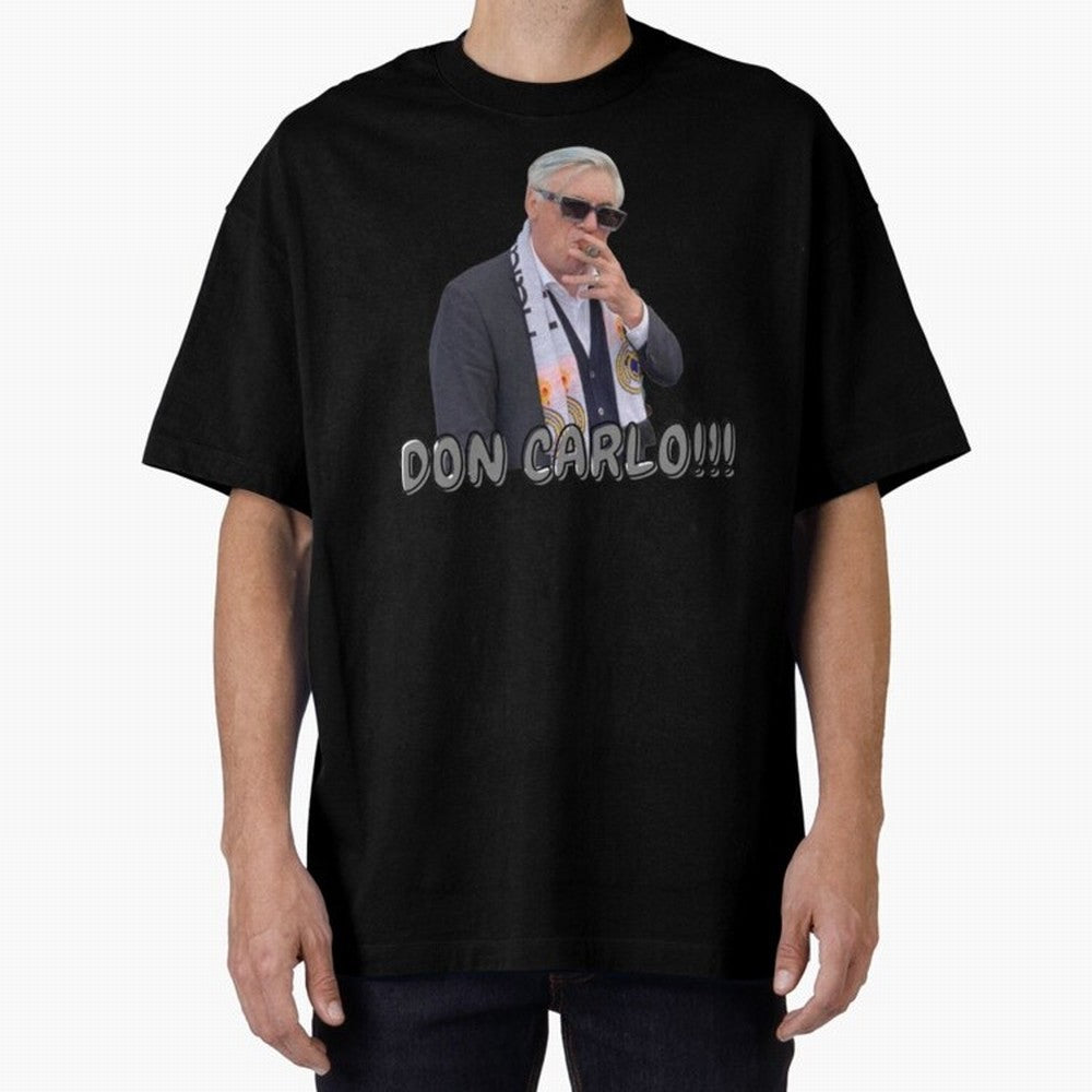 Don Carlo Ancelotti Oversized T-Shirt Bring FIFA World Cup 2026 with Cristiano Ronaldo, England Energy, Worldwide Fan Energy, Dramatic Goals, Stadium Lights and Championship Celebrations; Great for Watch Parties, Sports Bars, Family Nights, Fan