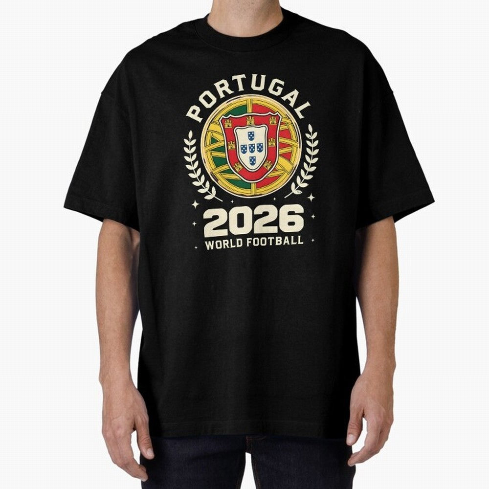 Portugal 2026 World Football Oversized T-Shirt Follow Every Goal of the FIFA World Cup 2026 Group Stage Journey through CR7 and Messi Highlights, Brazil, Portugal and Argentina Pride, Classic Soccer Heritage, Championship Pressure, Fan Loyalty and