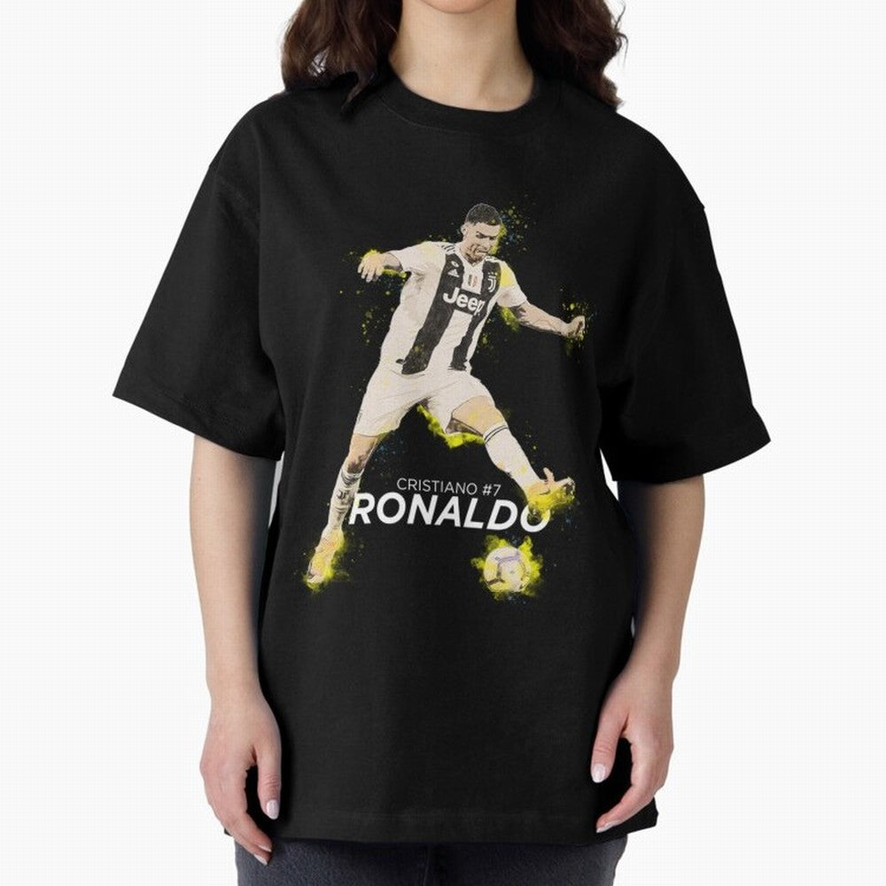 Cristiano Ronaldo Cristiano Ronaldo Oversized T-Shirt Make Memories around Match Day Hype around FIFA World Cup 2026 Group Stage, Messi, France, Vintage Soccer Flavor, Modern Football Stars, National Flags and Final Night Emotion; Built for