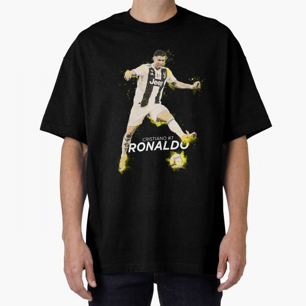 Cristiano Ronaldo Cristiano Ronaldo Oversized T-Shirt Make Memories around Match Day Hype around FIFA World Cup 2026 Group Stage, Messi, France, Vintage Soccer Flavor, Modern Football Stars, National Flags and Final Night Emotion; Built for